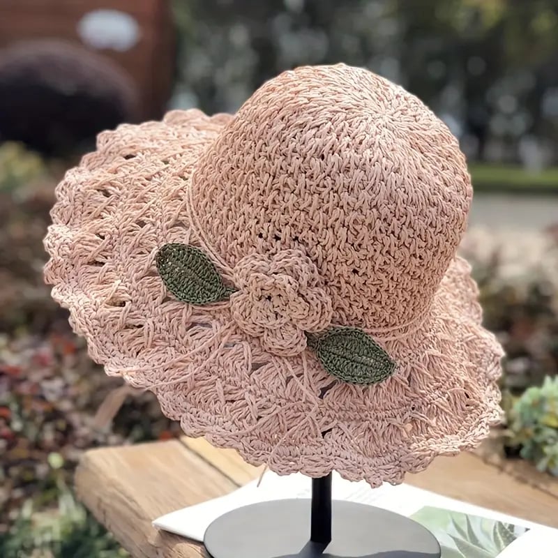 đ„ 49% RABATT â Elegant Virkad StrĂ„hatt med Volangdetalj