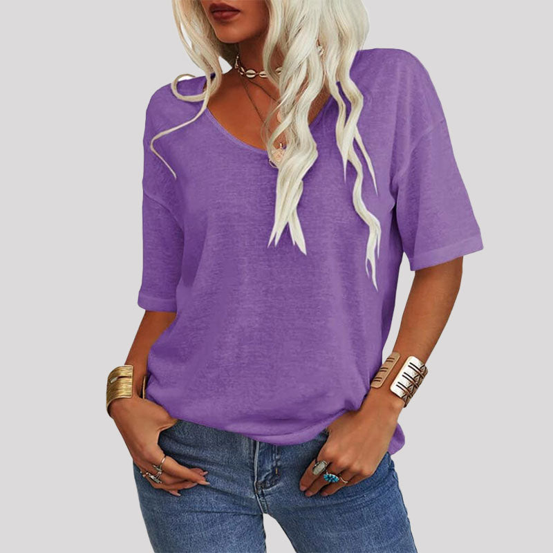đ„Superdeal! 29% Rabatt! V-ringad T-shirt för Kvinnor