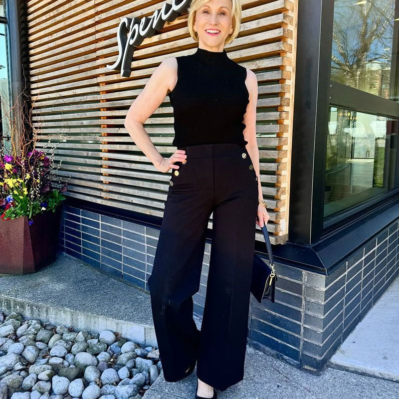 đ„Sista dagen 49% RABATTđ„Hög Elastisk Knapp Med Breda Ben Slimbyxor Leggings/High Elastic Button Wide Leg Slim Pants Leggings