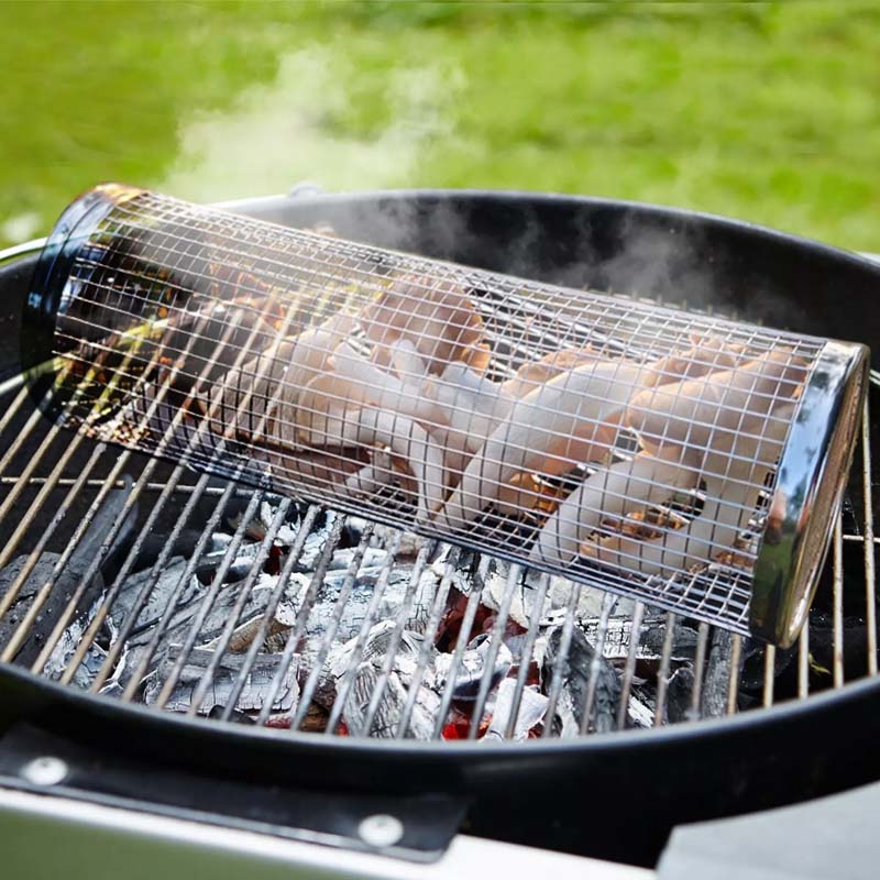 đ„Superdeal! 39% Rabatt! â Roterande Grillkorg i Rostfritt StĂ„l