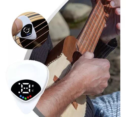 đ„ 39% Rabatt! 2-i-1 Plektrum + Tuner för Gitarr