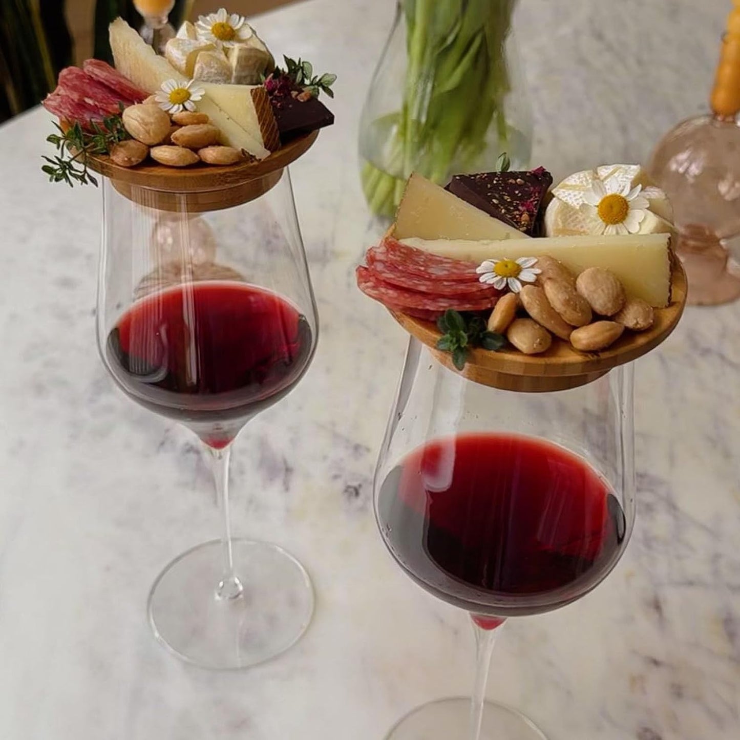 đ„Superdeal! 38% Rabatt! â Charcuterie-bricka för Vinglas