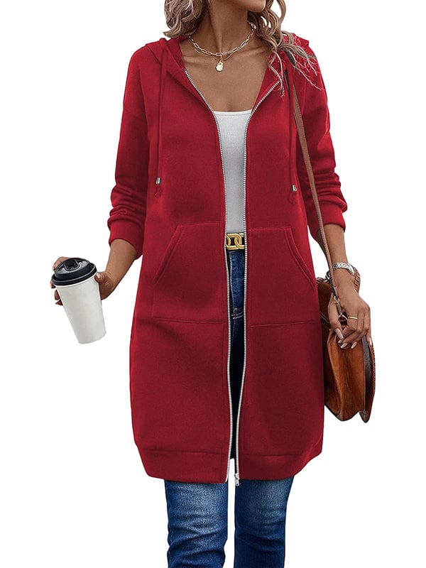 đ„ Dam â avslappnad zip-up fleecehoodie â Köp tvĂ„, fri frakt