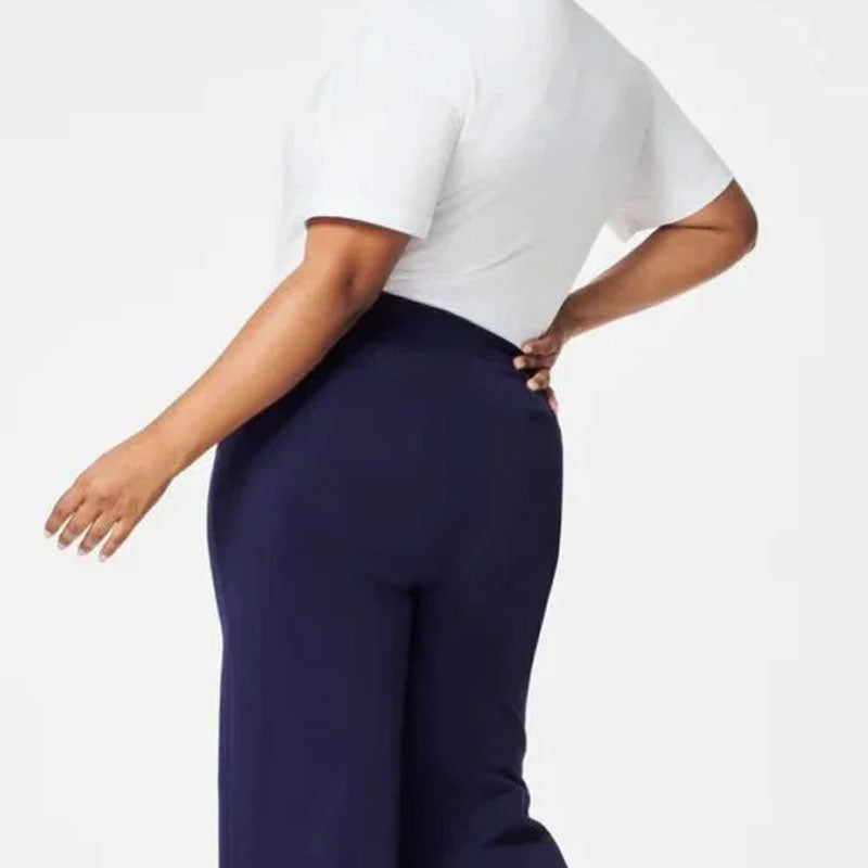 đ„Sista dagen 49% RABATTđ„Hög Elastisk Knapp Med Breda Ben Slimbyxor Leggings/High Elastic Button Wide Leg Slim Pants Leggings