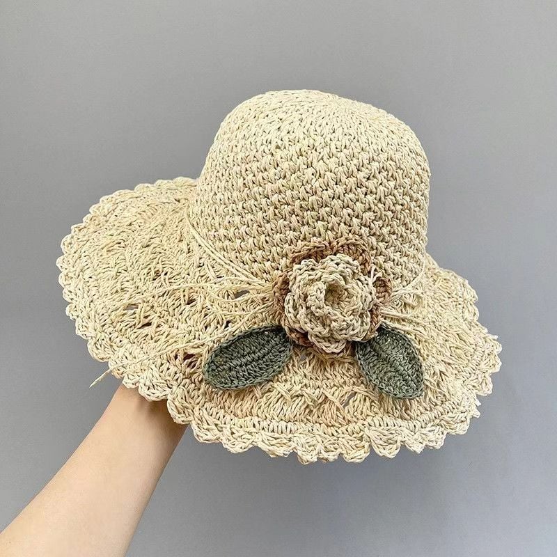đ„ 49% RABATT â Elegant Virkad StrĂ„hatt med Volangdetalj