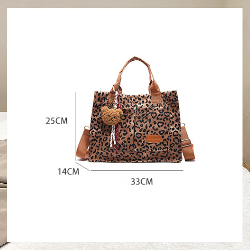 đŸLeopardmönstrad CanvasvĂ€skađ