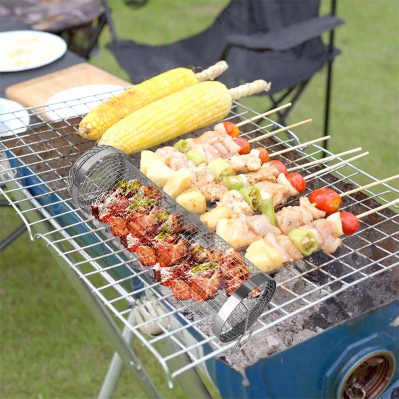 đ„Superdeal! 39% Rabatt! â Roterande Grillkorg i Rostfritt StĂ„l