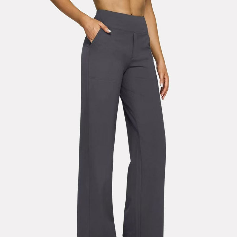 Högmidjade yogabyxor med fickor