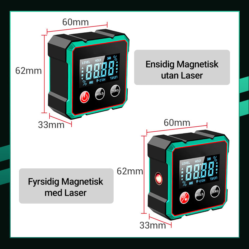 Magnetisk digital vinkelmätare med elektronisk lase