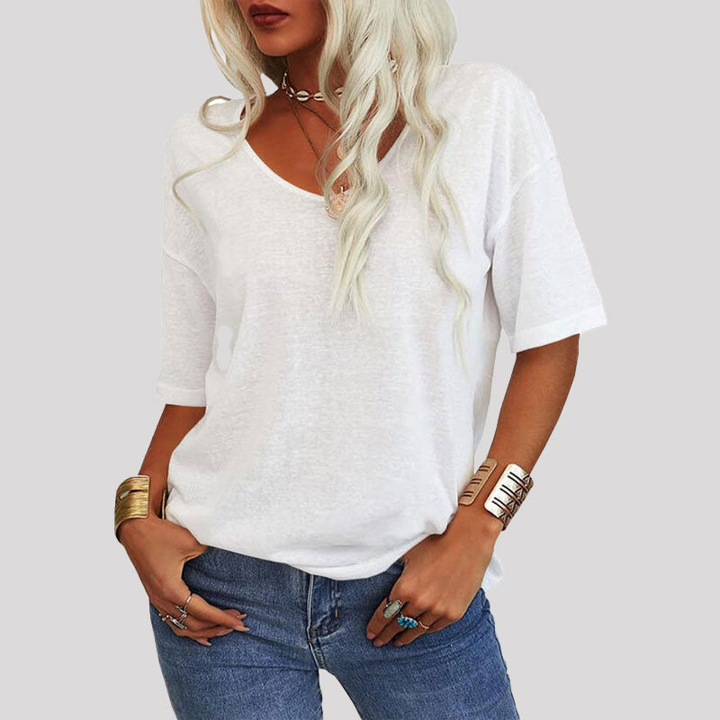 đ„Superdeal! 29% Rabatt! V-ringad T-shirt för Kvinnor