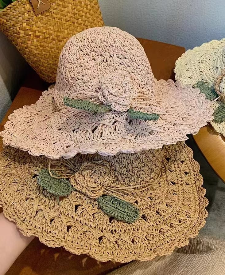 đ„ 49% RABATT â Elegant Virkad StrĂ„hatt med Volangdetalj