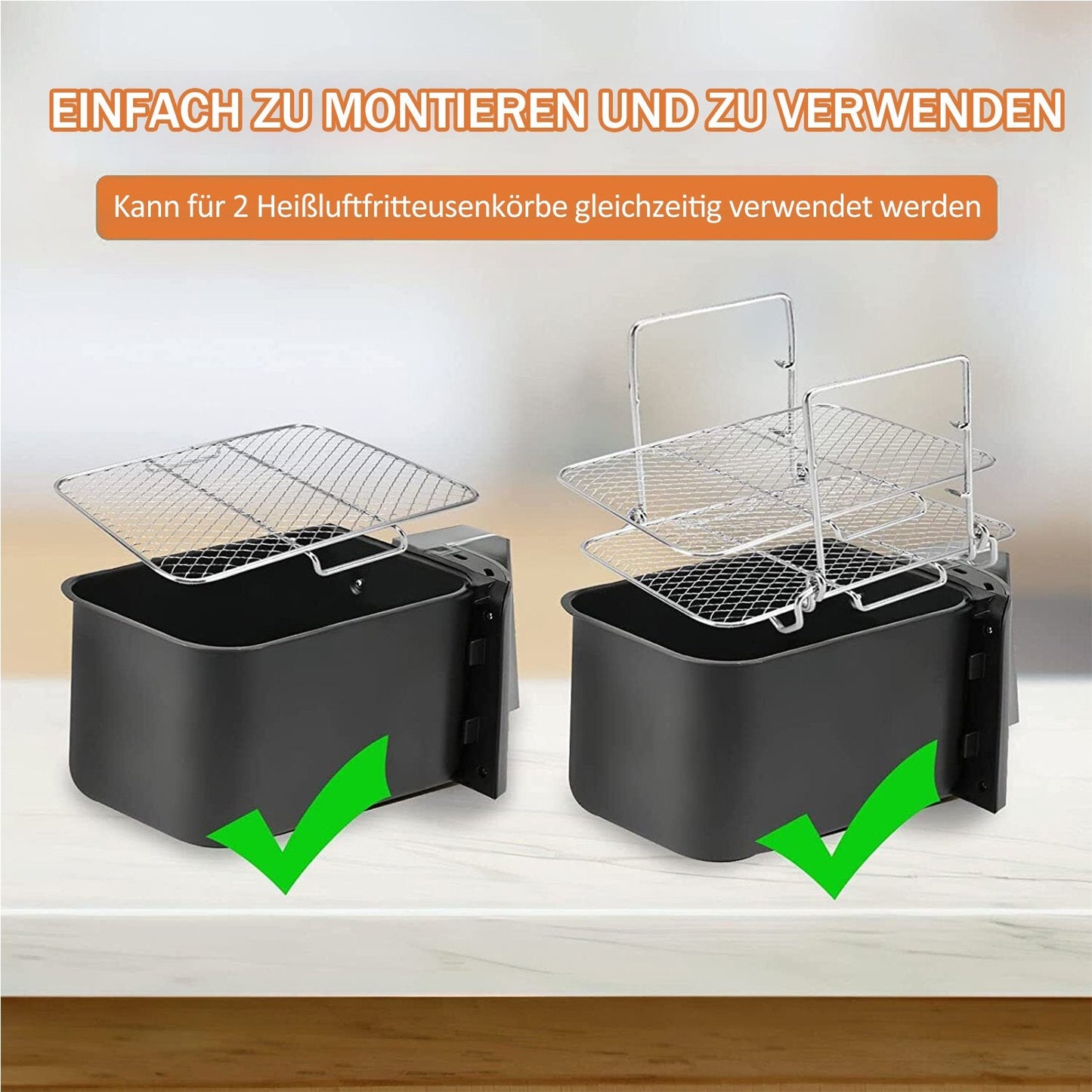 đ„Superdeal! 37% Rabatt! â LuftfritösstĂ€ll i Rostfritt StĂ„l â Flerskiktsgrill för Toast, Kött & Grönsaker (304-kvalitet)