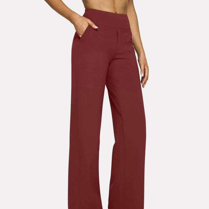 Högmidjade yogabyxor med fickor