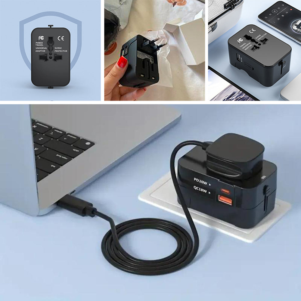 đ„ 49% RABATT â Universal Reseadapter med Dubbel USB-Port