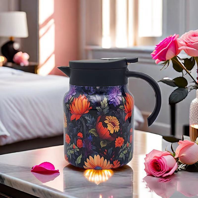 đ„Superdeal! 36% Rabatt! â Vintage Blommig Termosmugg med Tesil