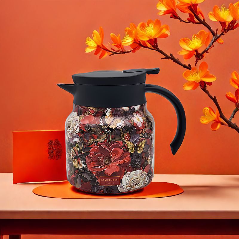 đ„Superdeal! 36% Rabatt! â Vintage Blommig Termosmugg med Tesil