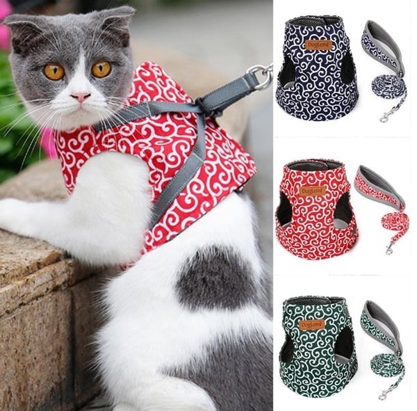 đ„Superdeal! 38% Rabatt! â Sele & Koppel i Ett â Anti-RymningsvĂ€st för Katt & Hund, BekvĂ€m & Justerbar Passform