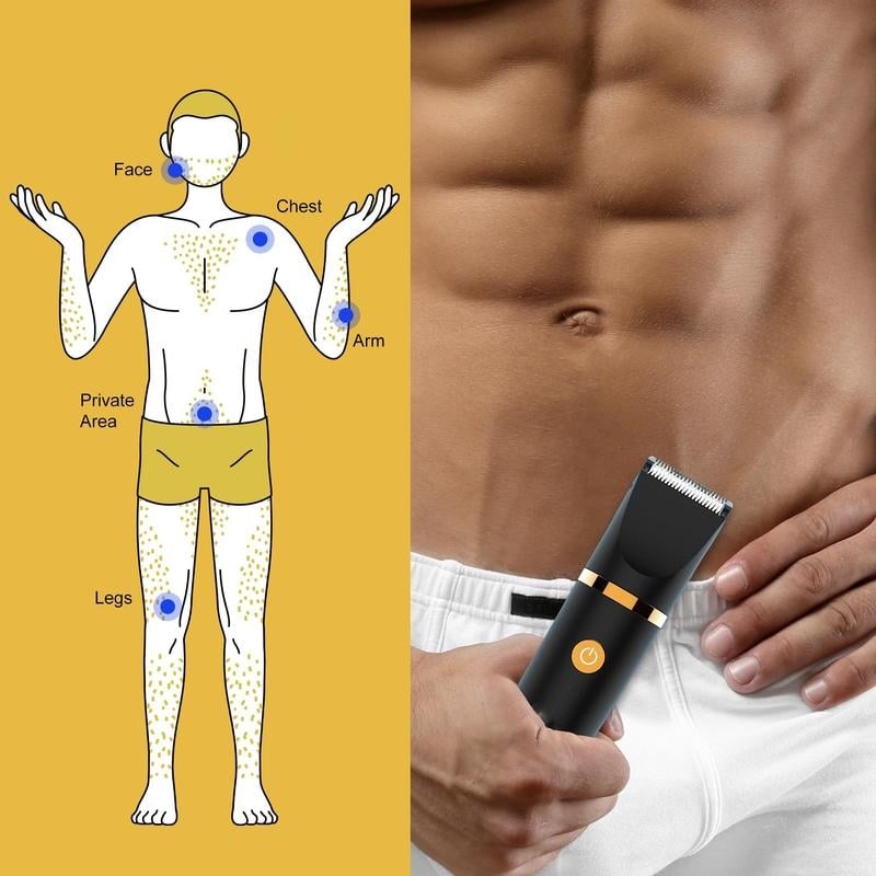 đ„Superdeal! 35% Rabatt! â 3-i-1 VattentĂ€t Kroppstrimmer för MĂ€n â Sladdlös, Precisionsklippning