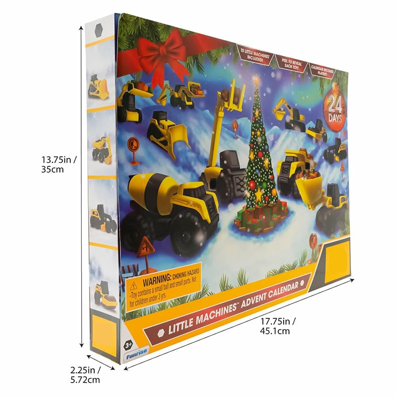 đ24 dagars nedrĂ€kningskalender med lastbilar pĂ„ vĂ€g mot jul