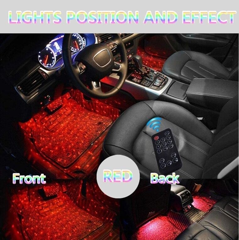 đ„ Superdeal! 39% Rabatt! â Inredningsbelysning för Bil â 4 LED-ljusrör med FĂ€rgskifte