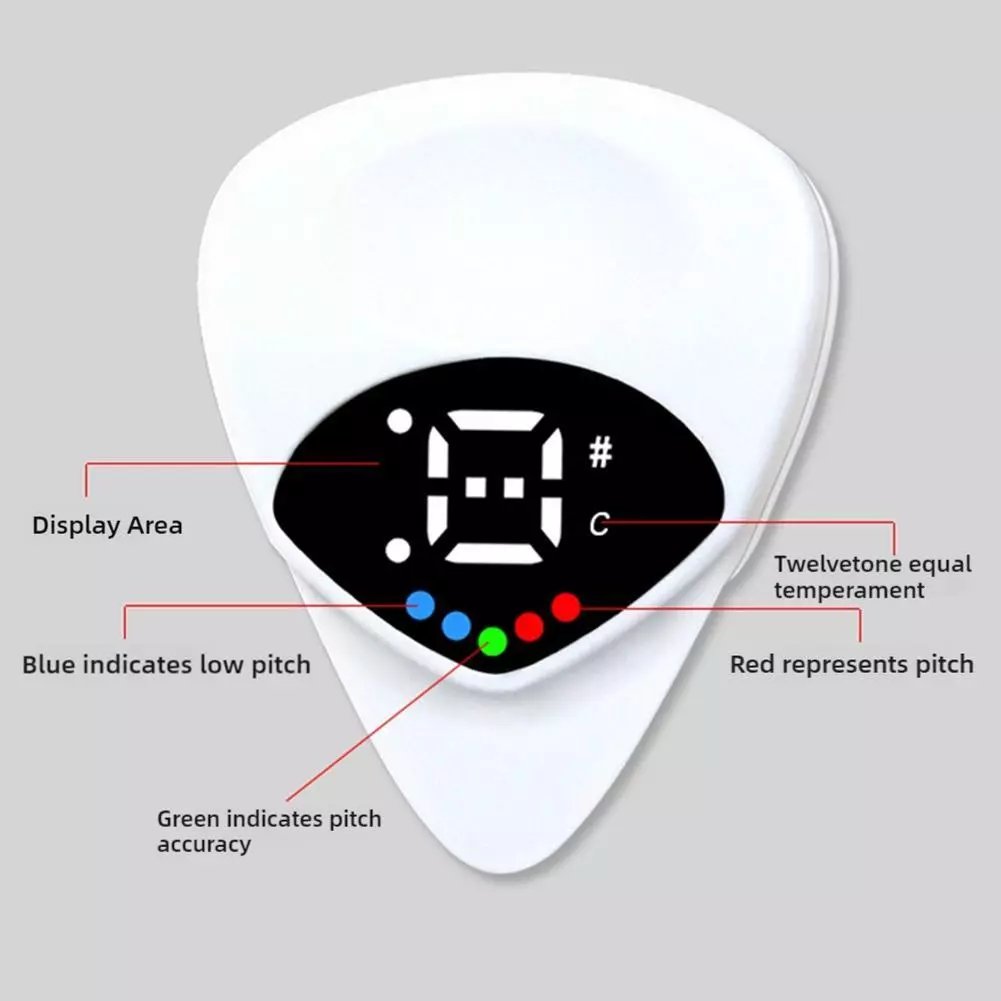 đ„ 39% Rabatt! 2-i-1 Plektrum + Tuner för Gitarr