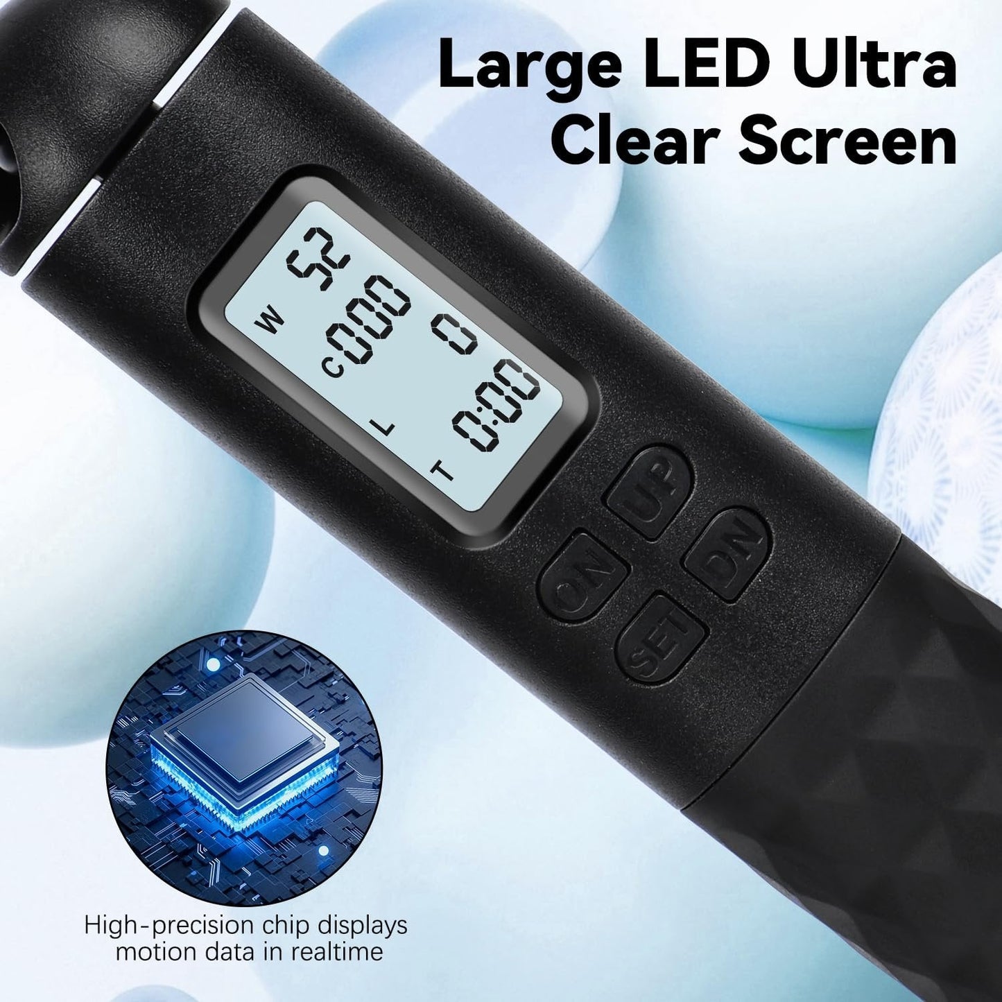 Hoppa rep med räknare, trådlöst hopp rep, smart viktade hopp rep