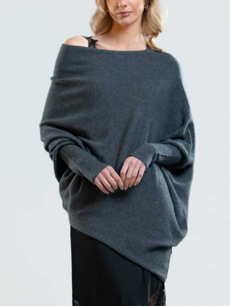 ✨ Kvinnors Asymmetriska Draperade Tröja