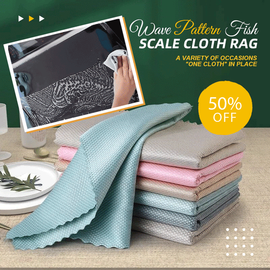 🔥 Superdeal! 36% Rabatt! Fiskfjällsduk med Vågmönster