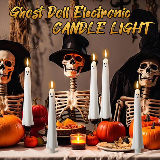 🎃👻 Fjärrstyrt spökljus med 3D-flammerande veke 👻🎃