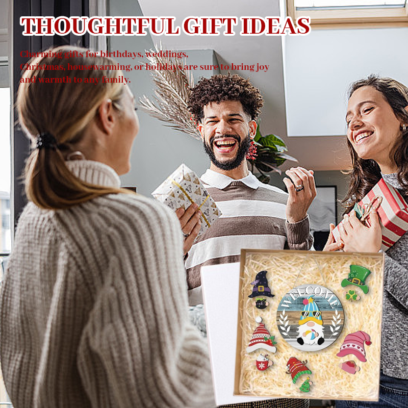 🎄Byggbar Trägnom Välkomstskylt🎈