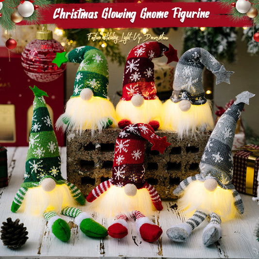 🎄 Julglödande Tomtefigur – Julig Juldekoration med Ljus 🎅✨