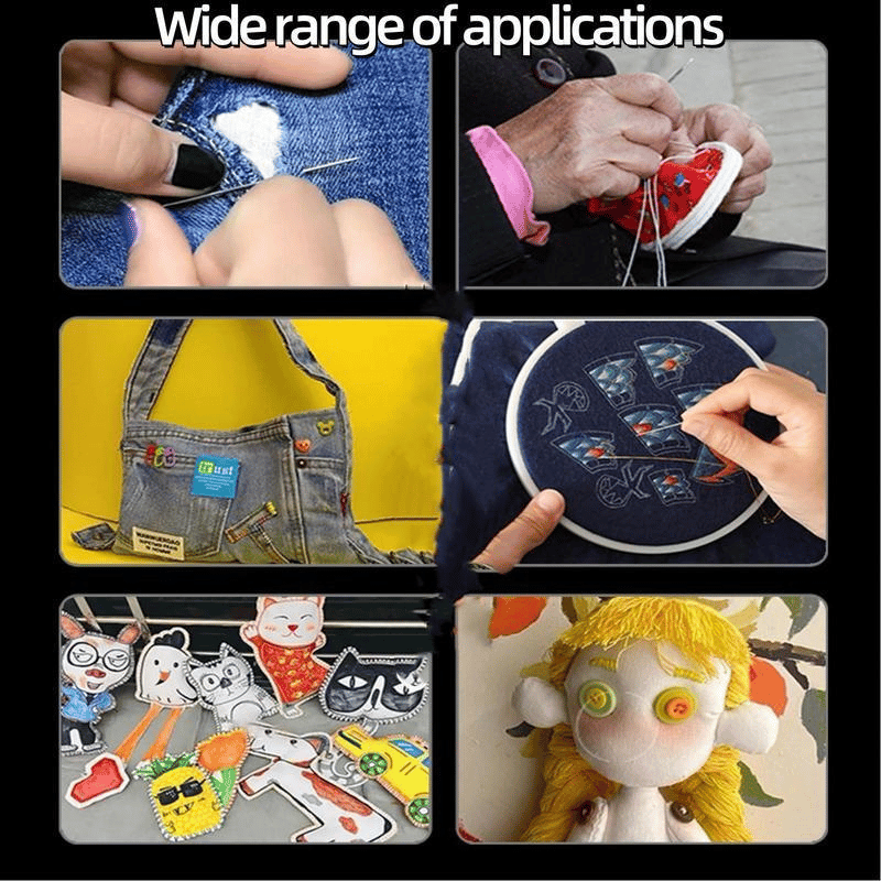 [34-pack Stålstöd med Stora Ögon] Långa och Tunna Handgjorda Quilting- och Sömnstöd för DIY-Sömningsprojekt