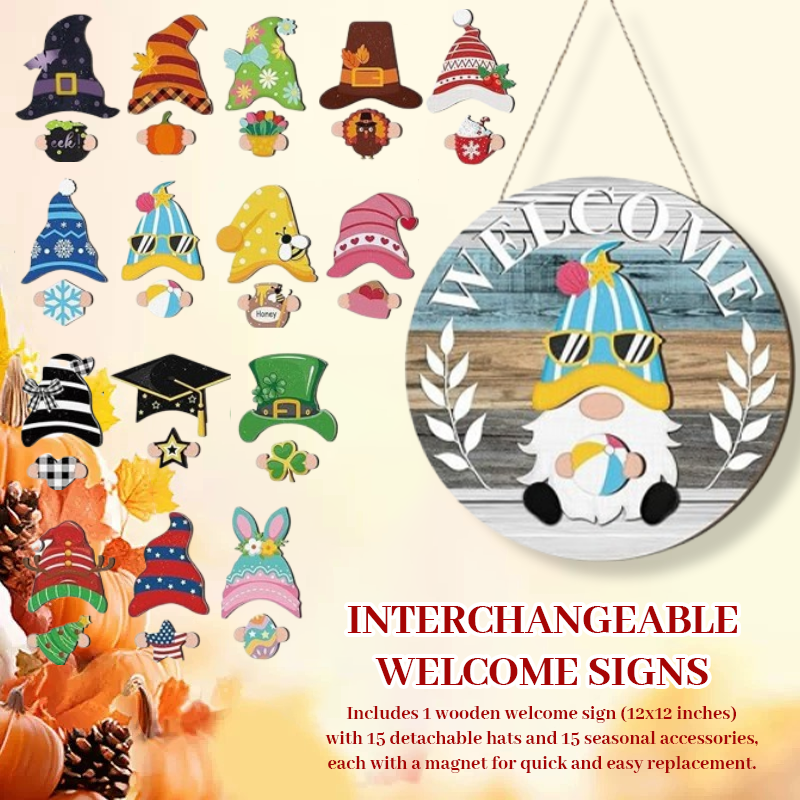 🎄Byggbar Trägnom Välkomstskylt🎈