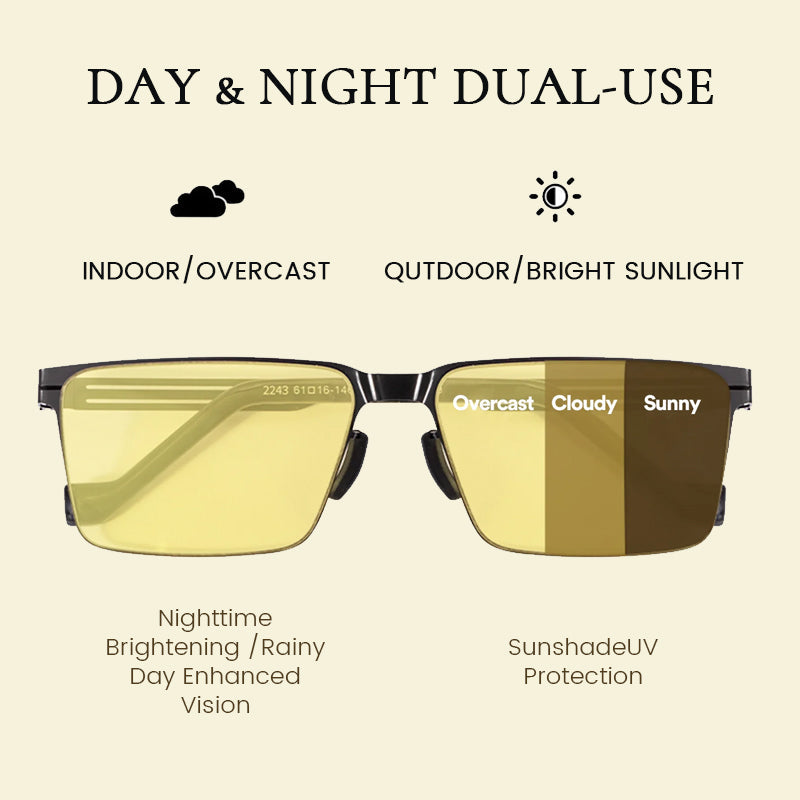 🔥 49% RABATT – Square Sunglasses för Dag- och Nattbruk