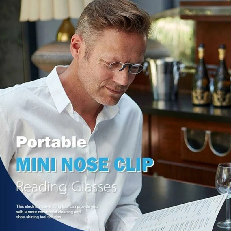 🔥Superdeal! 34% Rabatt! – Portabla Mini-Näsklämma-Läsglasögon