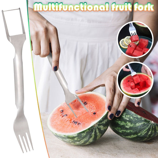 🔥Superdeal! Köp 1 få 1 gratisc! – 2-i-1 Fruktskärare i Rostfritt Stål