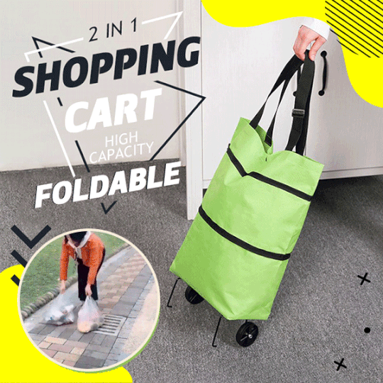 🔥 49% Rabatt! Hopfällbar Shoppingväska med Hjul