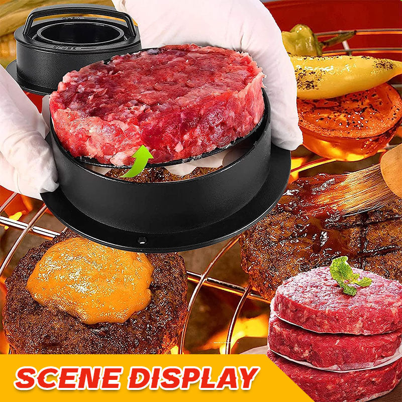 🔥Superdeal! 39% Rabatt! – 3-i-1 Hamburgarpress – För Fyllda, Klassiska & Mini-Burgare