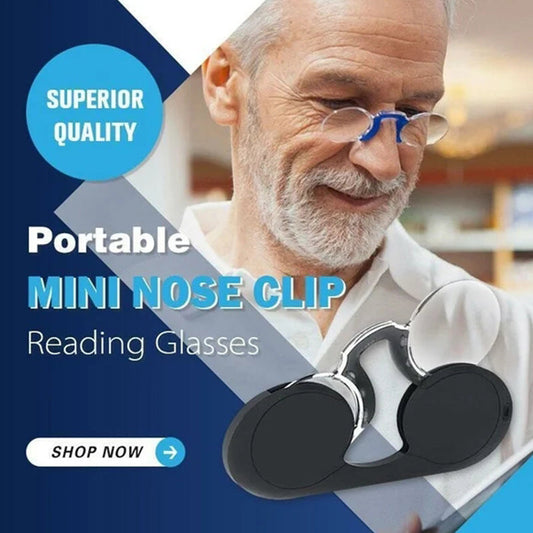 🔥Superdeal! 34% Rabatt! – Portabla Mini-Näsklämma-Läsglasögon