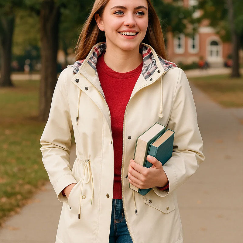 🧥Ny vattenavvisande trenchcoat för damer – Högkvalitativ gränsöverskridande damkonfektion med rutigt foder✨