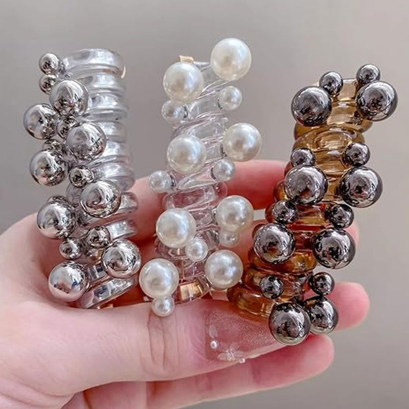 🔥Superdeal! 50% Rabatt! – Pärlspiral Hårsnodd – Skonsam, Elegant & Trasselfr