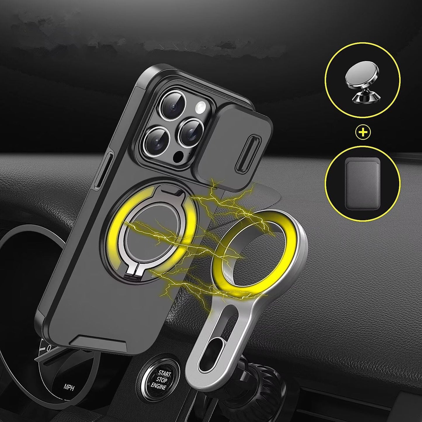 🍎Nytt Linkke kompatibelt med Apple 17 Pro Max mobiltelefonskal med fönsterhållare📱