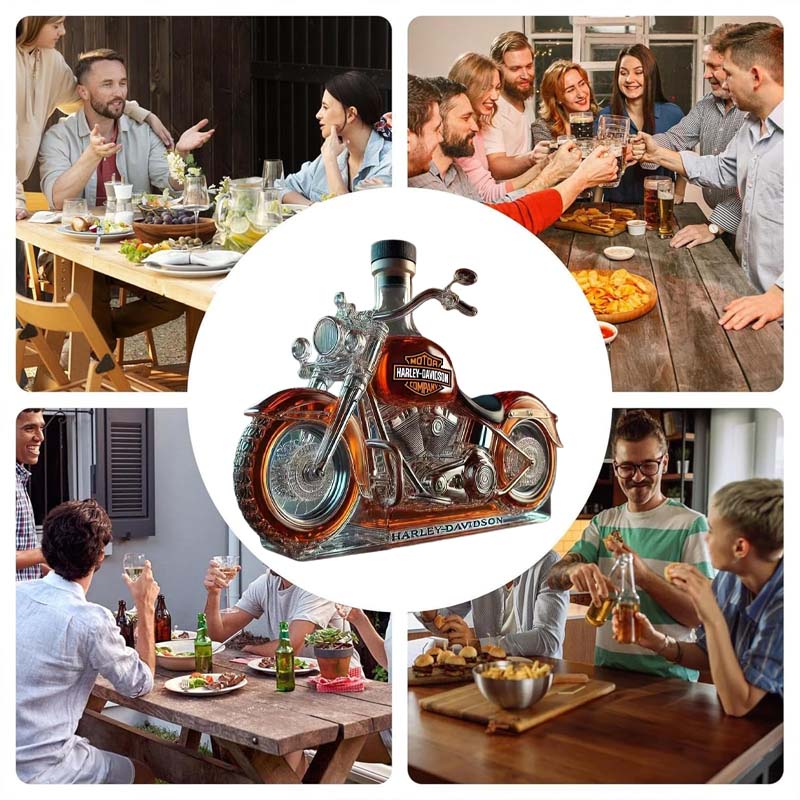 Kreativ motorcykelglasvinflaska