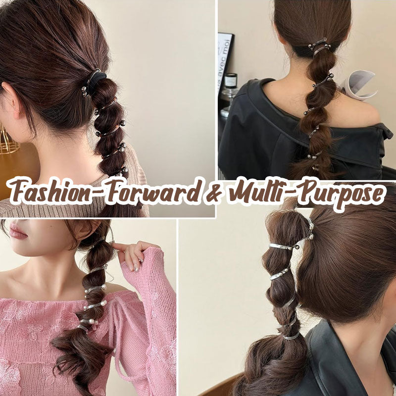 🔥Superdeal! 50% Rabatt! – Pärlspiral Hårsnodd – Skonsam, Elegant & Trasselfr