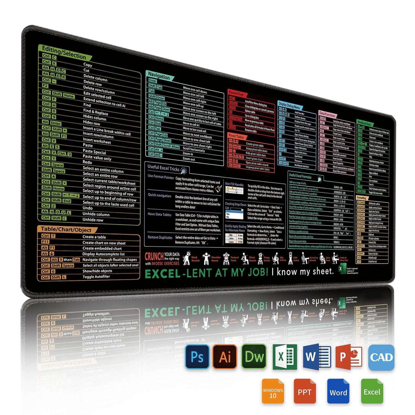 🔥 Superdeal 49% RABATT – Excel Fusklapp som Skrivbordsunderlägg 🧠💻