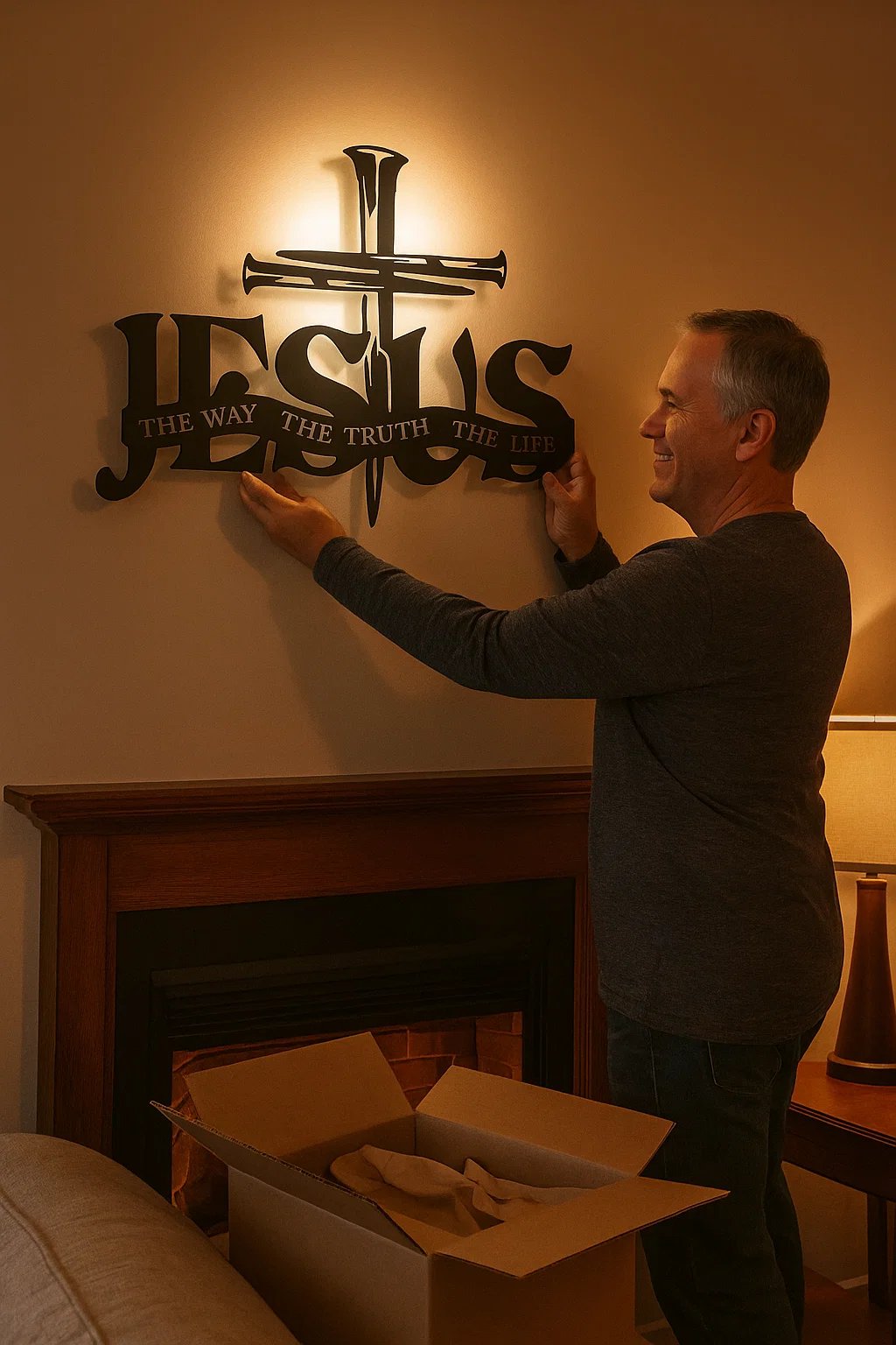 (🎁Sista dagen 49 % rabatt)🔥Jesus & Cross Design Wall Art - ⌛Begränsad handgjord serie