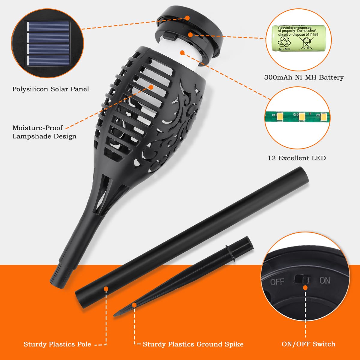 🔥2025 Solenergibrännare – Ljusande Flamma Utomhusdekoration