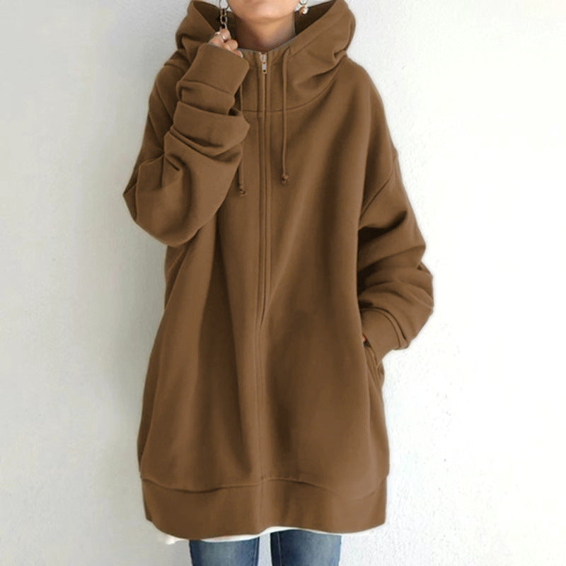 💥Begränsat Erbjudande 50% Rabatt🔥 Damernas Höst/Vinter Hoodie med Dragkedja – Köp två, fri frakt