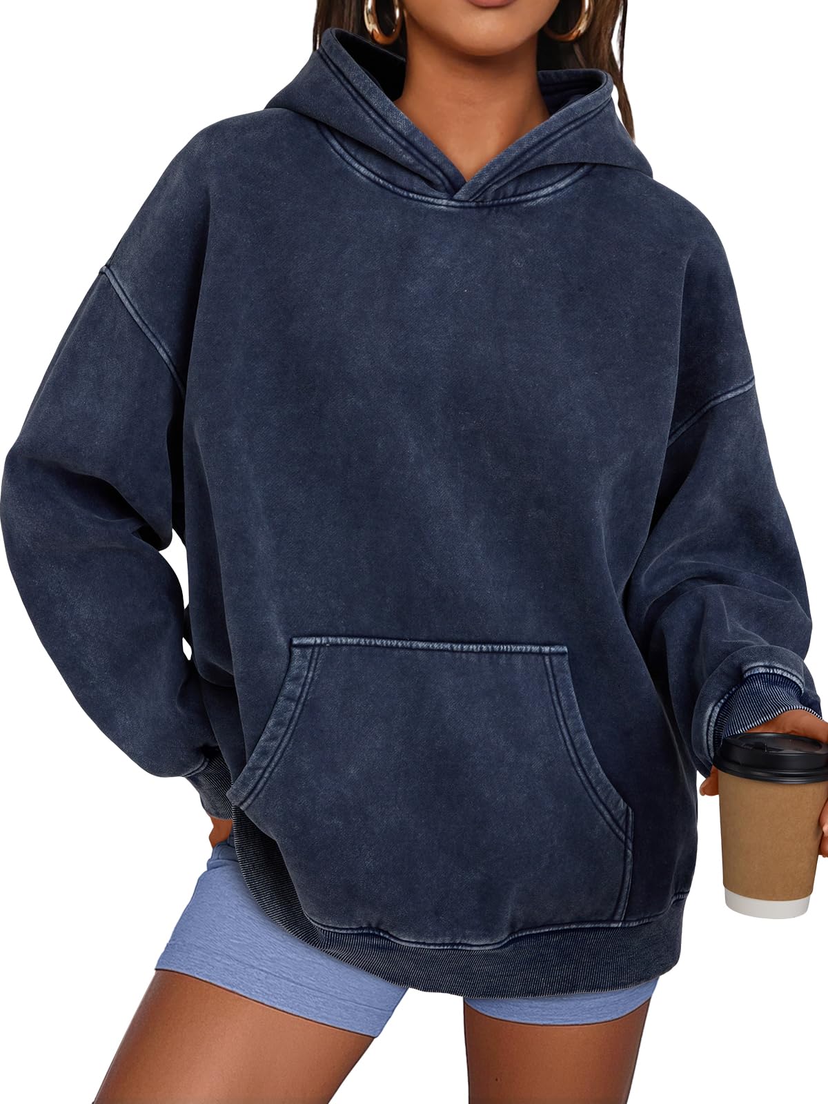 ✨Unisex Casual Oversized Acid Wash Toppar Hoodie Tröja (Köp 2 Fri Frakt)