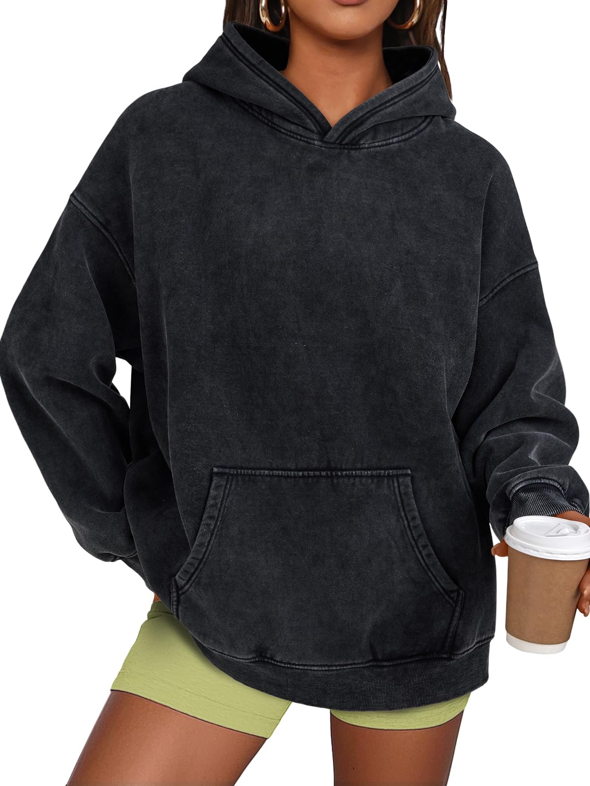 ✨Unisex Casual Oversized Acid Wash Toppar Hoodie Tröja (Köp 2 Fri Frakt)